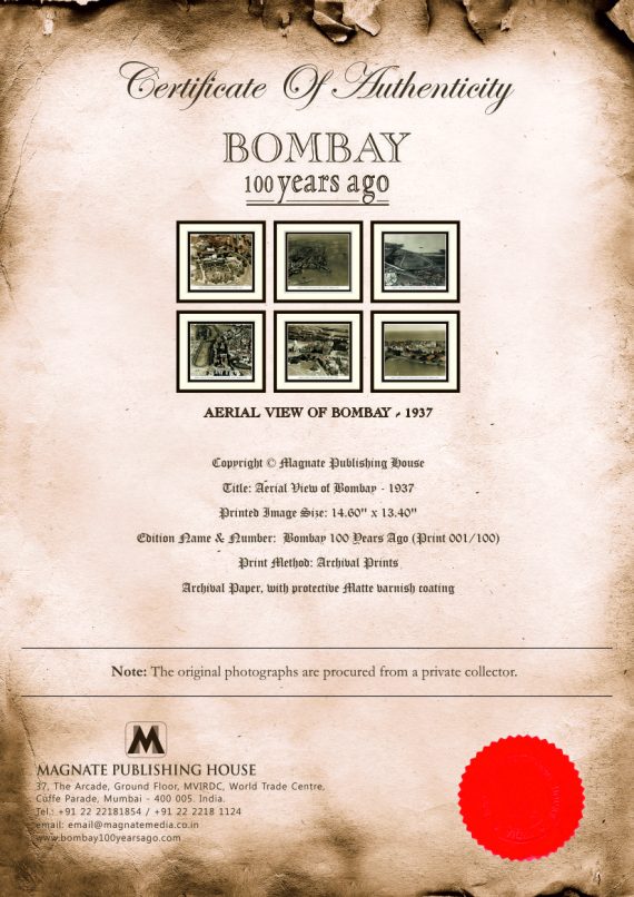 Certificate – Aerial View of Bombay